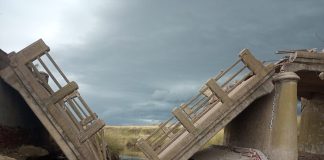 Se cayó el puente que une a Carhué y Arroyo Venado (Guaminí)
